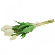 kohteita Artificial Tulips White Cream Real Touch 38cm 7 kpl