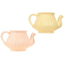 kohteita Planter keraaminen koristeellinen teekannu oranssinkeltainen 19,5×13,5×11cm 2 kpl