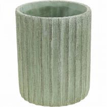 Istutuskone Keraaminen Vihreä Retroraidallinen Ø13,5cm K17cm