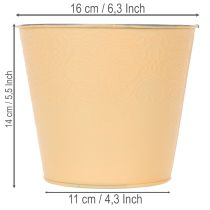kohteita Metallinen istutusruukku, pastellin oranssi, Ø16cm K14cm