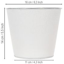 kohteita Metallinen istutusruukku, pastellinvalkoinen, Ø16cm, korkeus 14cm