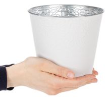 kohteita Metallinen istutusruukku, pastellinvalkoinen, Ø16cm, korkeus 14cm