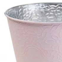 Istutuskone metallinen kukkaistutus pastelli pinkki Ø16cm K14cm