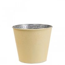 Kukkaruukku metallinen kukkaruukku pastellinkeltainen Ø12cm