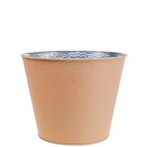 Kukkaruukku metallinen kukkaruukku pastellioranssi Ø12cm
