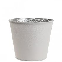 Kukkaruukku metallinen kukkaruukku pastellivalkoinen Ø12cm