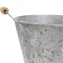 Istutuskoneen metallinen koristekulho kukkakahva Ø24,5cm K10cm
