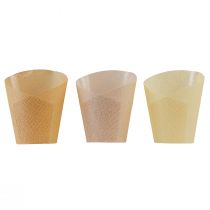 kohteita Istutuspaperi kudottu vanilja, oranssi, pinkki Ø7cm K13cm 12 kpl