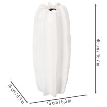 kohteita Ribattu maljakko, moderni keraaminen maljakko kuivakukille, 40 cm