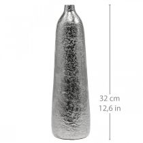 kohteita Koristeellinen maljakko metalli vasaralla kukkamaljakko hopea Ø9,5cm K32cm