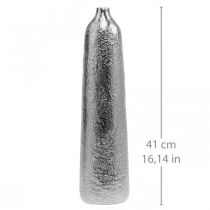 kohteita Koristeellinen maljakko metalli vasaralla kukkamaljakko hopea Ø9,5cm K41cm