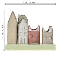 kohteita Minimaljakkosetti, värikkäät talot pöytäkoristeeseen, 14 cm
