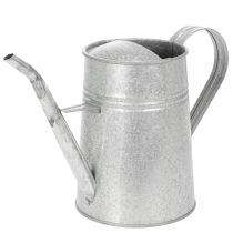 kohteita Galvanoitu koristeellinen kastelukannu, metallia, harmaa, vintage-tyyli, 1,7 l, korkeus 23 cm, tyylikkäisiin kukkakoristeisiin ja istutusastioihin