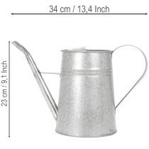kohteita Galvanoitu koristeellinen kastelukannu, metallia, harmaa, vintage-tyyli, 1,7 l, korkeus 23 cm, tyylikkäisiin kukkakoristeisiin ja istutusastioihin