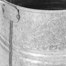 kohteita Galvanoitu koristeellinen kastelukannu, metallia, harmaa, vintage-tyyli, 1,7 l, korkeus 23 cm, tyylikkäisiin kukkakoristeisiin ja istutusastioihin