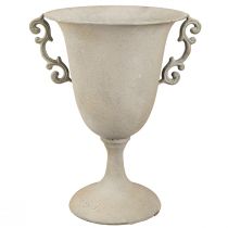 kohteita Vintage koristekuppi kahvoilla metallikoriste harmaa K30cm