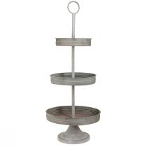 kohteita Vintage etagere metallinharmaa 3-tasoinen Ø30,5cm K78cm