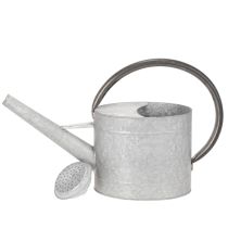 kohteita Metallinen kastelukannu, hopeanharmaa, tyylikäs puutarhakoriste, kukkamaljakko, P53cm K29cm