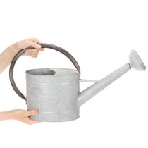 kohteita Metallinen kastelukannu, hopeanharmaa, tyylikäs puutarhakoriste, kukkamaljakko, P53cm K29cm