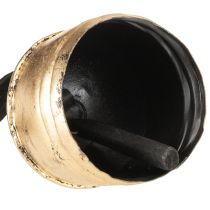 kohteita Vintage-kultainen kello mustalla samettinauhalla, korkeus 15 cm