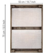 kohteita Vintage puinen laatikko metalliverkolla, maalaistyylinen, sipulisiivilä, koristeellinen, 75 × 50 × 14 cm