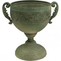 Vintage Cup Planter Metallinen maalaismainen pikari kahvoilla H26cm Ø19cm