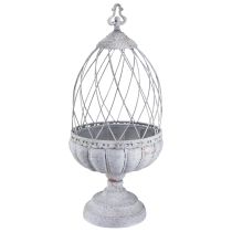 kohteita Vintage pokaalikulho metallikoristelu lintuhäkki harmaa 26×61cm