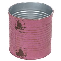 kohteita Vintage-istutuslaatikko, violetti, metallinen, kesäkoriste, Ø11cm, korkeus 10.5cm
