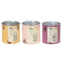 kohteita Vintage-tyylinen kukkaruukku/purkki kirjaimilla sisäkoristeeseen, 11 cm, 3 kpl