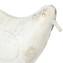 kohteita Bird Decoration Metal in White Gold Vintage 29cmx24.5cm