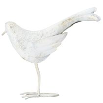 kohteita Bird Decoration Metal in White Gold Vintage 29cmx24.5cm