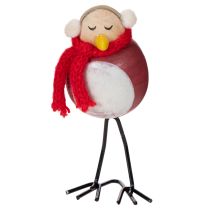 kohteita Koristeellinen lintuhahmo huivilla, talvikoriste, 11 cm, 4 kpl