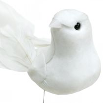 Valkoiset kyyhkyset, häät, koristekyyhkyt, lintuja vaijerilla H6cm 6kpl