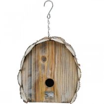 Puinen lintutalo koristeellinen pesimälaatikko Puutarhan koristelu Luonnonvalkoinen Pesty K22cm L21cm