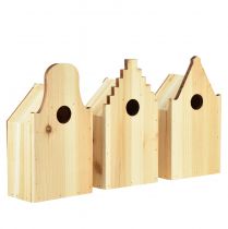 Birdhouse Puinen sikiölaatikko Sinitiainen kuusi H22,5cm 3kpl