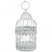 Deco Aviary Shabby White Bird Cage Metal Decoration Ø10cm K17cm