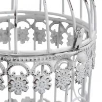 Deco Aviary Shabby White Bird Cage Metal Decoration Ø10cm K17cm