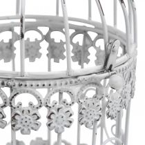 kohteita Deco Aviary Shabby White Bird Cage Metal Decoration Ø10cm K17cm