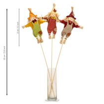 kohteita Koristeellinen variksenpelätinhahmo kepillä askarteluun ja kasveihin, 60 cm