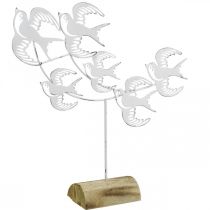Pääskyset, pöytäkoristeet, lintukoristeet paikoilleen Valkoinen, luonnolliset värit Shabby Chic K33,5cm L32,5cm