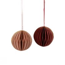 Hunajakennopallot Joulubordeaux pinkki Ø8cm 4kpl