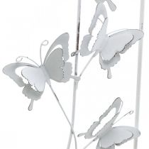 Perhosen ripustustaide Kevätmetalliseinätaide Shabby Chic Valkoinen Hopea H47,5cm
