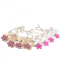 kohteita Seinäkoriste puu kukka perhonen valkoinen pinkki 10×9cm 8kpl