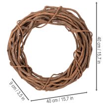 kohteita Luonnonvärinen pajuseppele askarteluseen, 40 cm