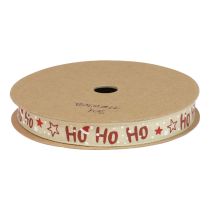 kohteita Joulunauha "Ho Ho Ho" lahjanauha beige 15mm 15m