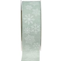 Joulunauha lumihiutale lahja nauha vaaleanvihreä 35mm 15m