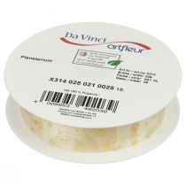 kohteita Nauha joulu, organza nauha valkoinen tähtikuvio 25mm 25m