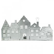 kohteita Joulukoristeita taloja, kynttilänjalka metalli hopea 25cm