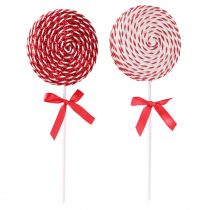 kohteita Joulukoristeita Punainen Valkoinen Lolly Foam Lollipop H36cm 2kpl