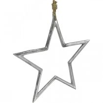kohteita Joulukoristeen tähti, adventtikoristeet, tähtiriipus hopea L24,5cm